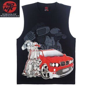 School of Hard Knocks Tank Top Vintage Y2K SOHK Hip Hop Bling SUV Graphics Large